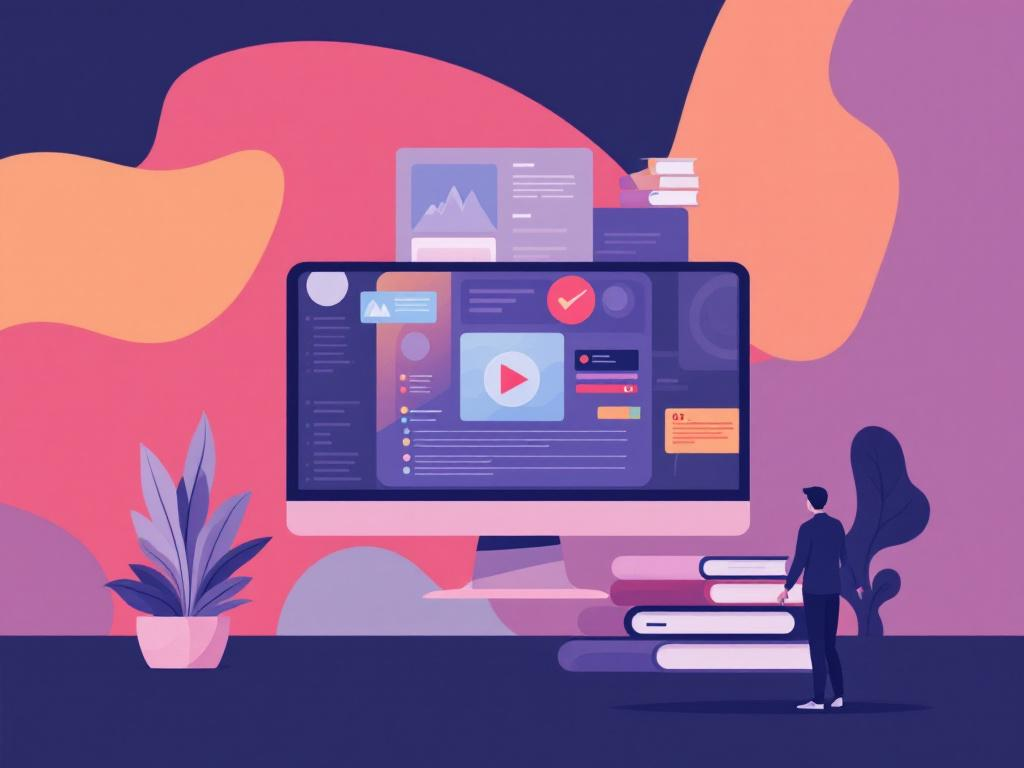 A professional abstract illustration representing the concept of Finding Your Authentic Voice in Content Creators & Stream...