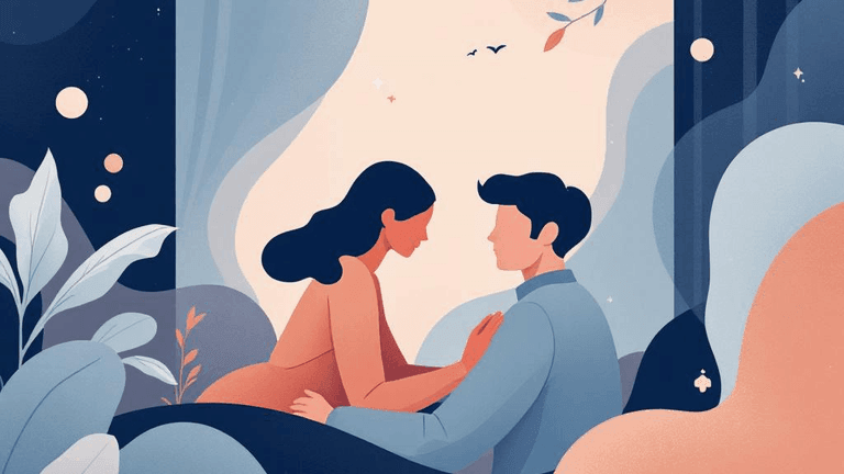 A professional blog header illustration for an article about Couples & Intimacy. Context: There's a particular moment many...