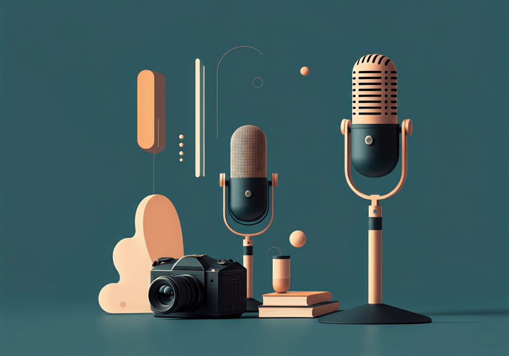 A professional abstract illustration representing the concept of Start with audio in Content Creators & Streamers