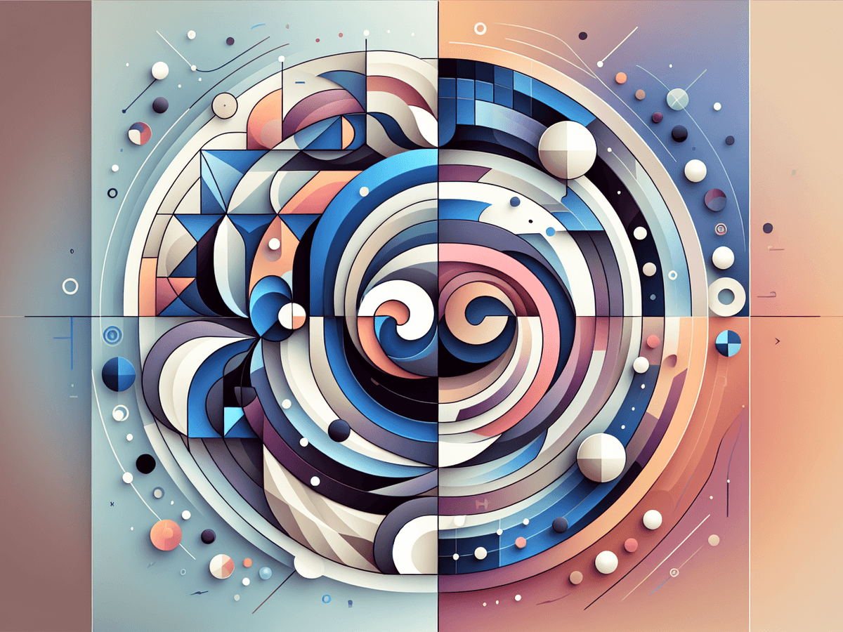 A professional abstract illustration representing the concept of Authenticity vs. performance in Content Creators & Streamers