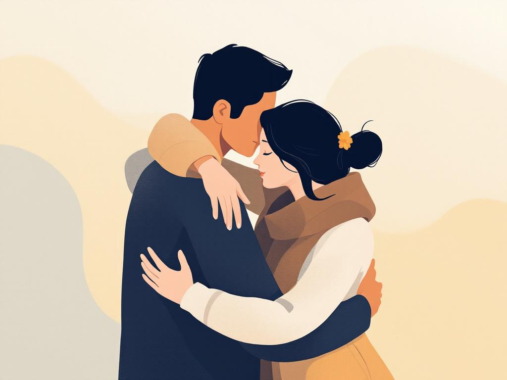 A professional abstract illustration representing the concept of The Two-Minute Hold in Couples & Intimacy